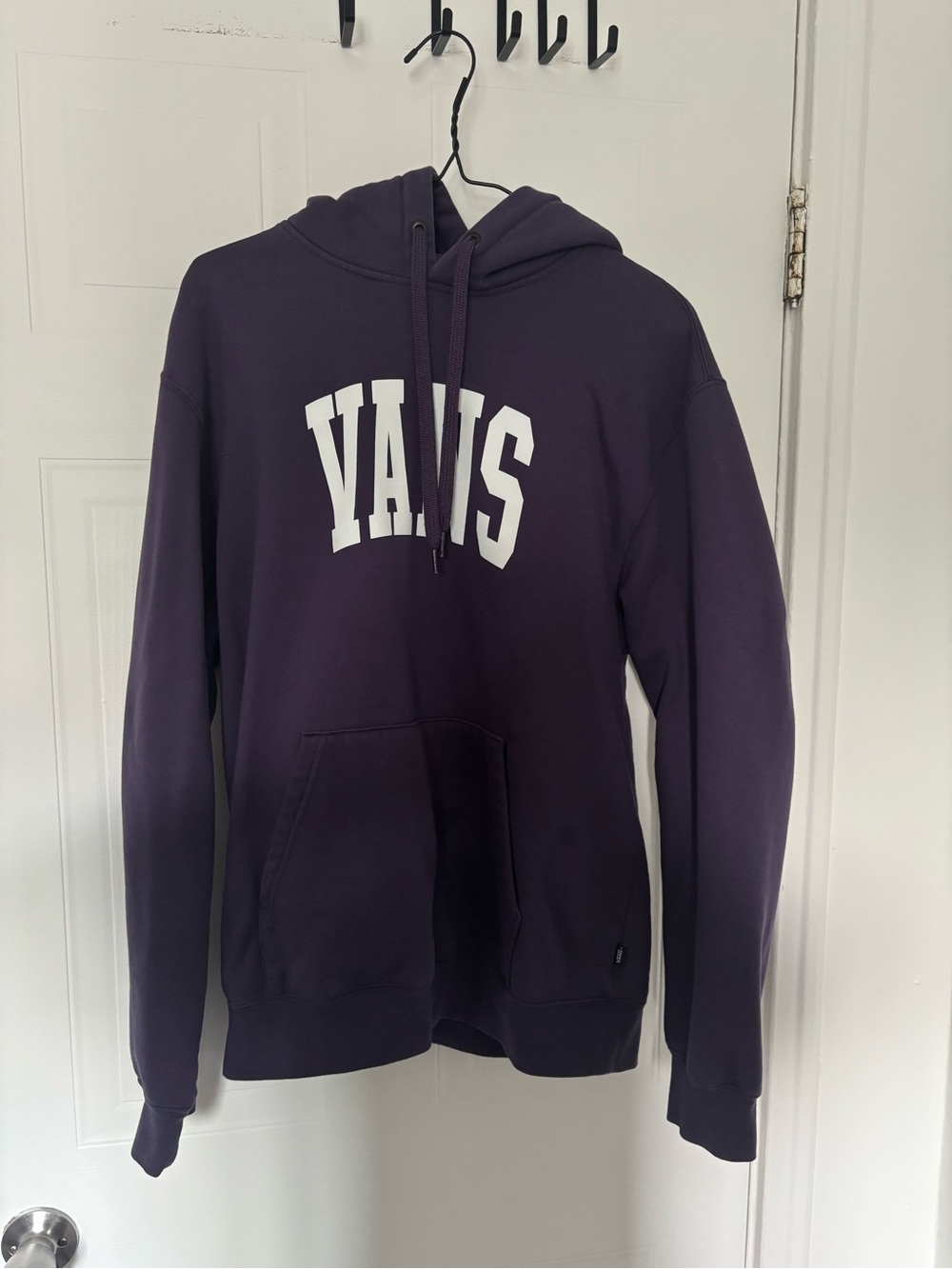 Vans Men's Dark Purple Pullover Hoodie with White Logo